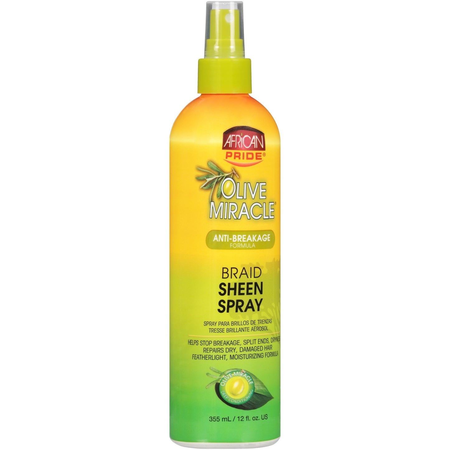 AFRICAN PRIDE OLIVE MIRACLE BRAID SHEEN SPRAY 12oz