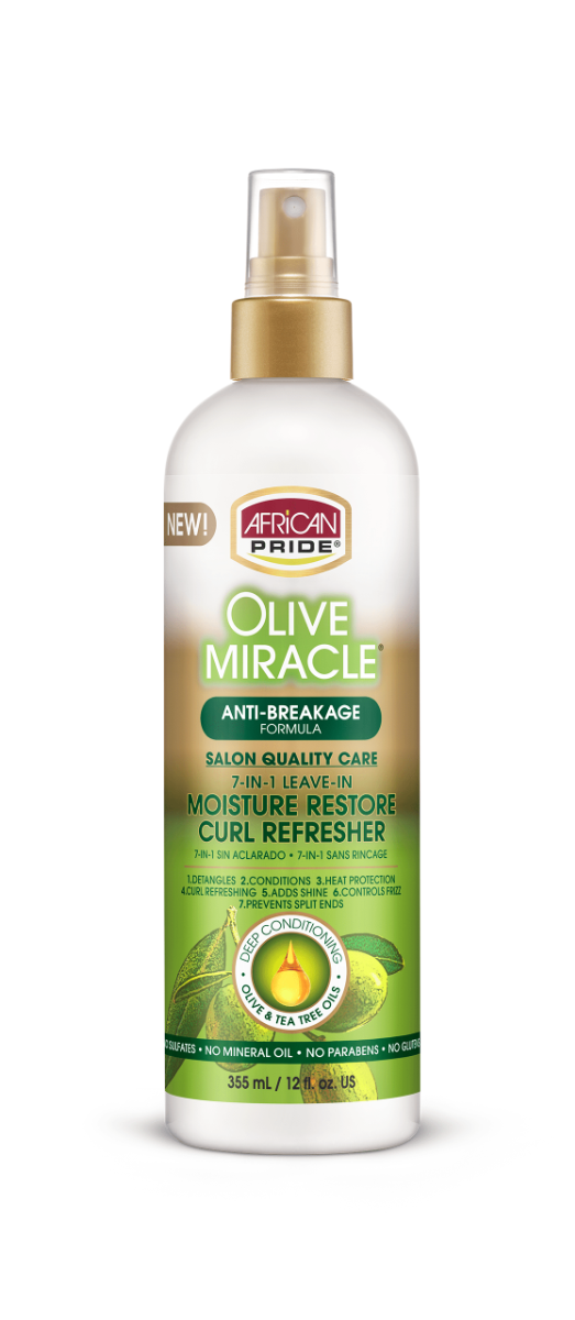 African Pride Olive 7 in 1 Moisture Restore Curl Refresher 12oz