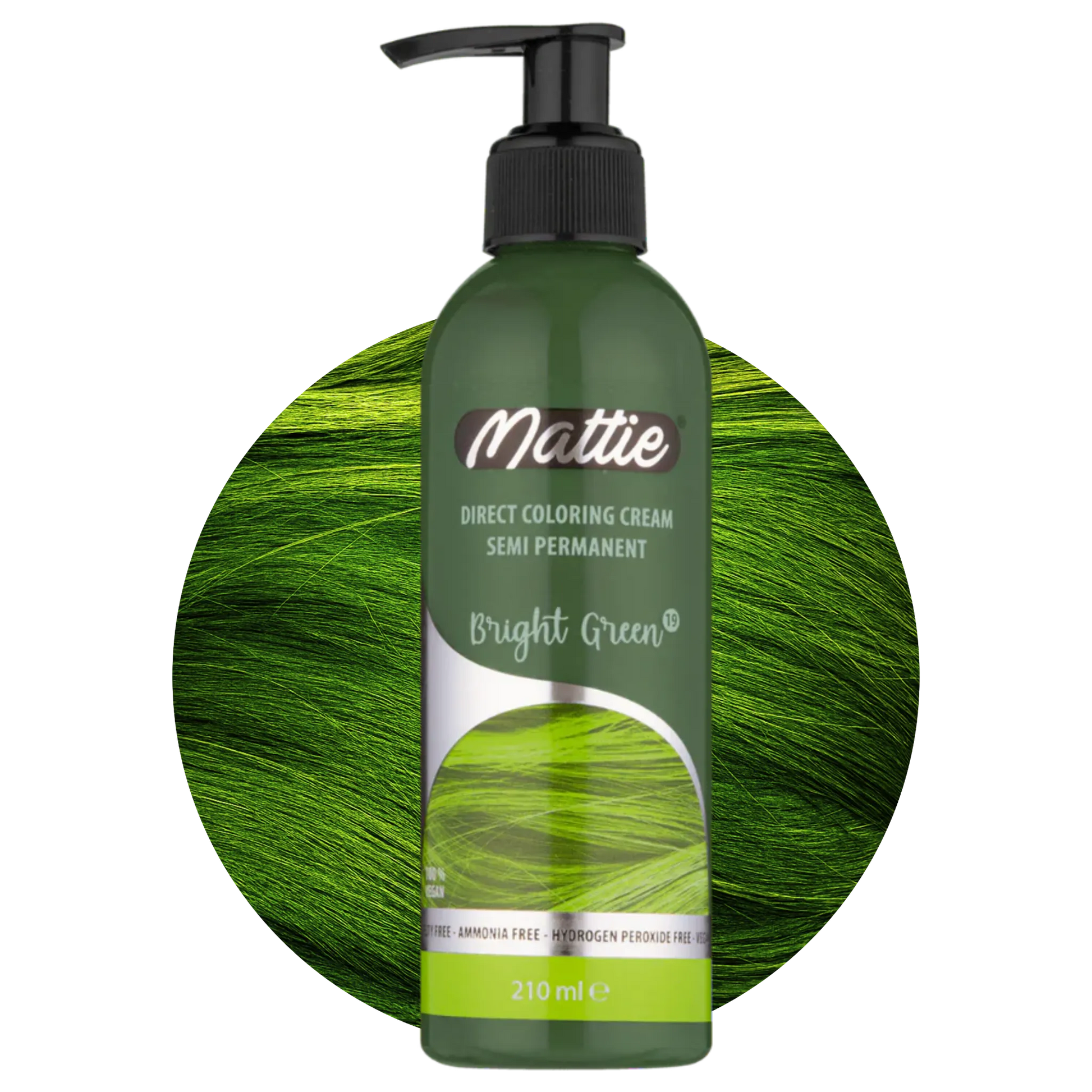 Mattie Bright Green - Direct Vegan Coloring Cream Semi-Permanent 210ml