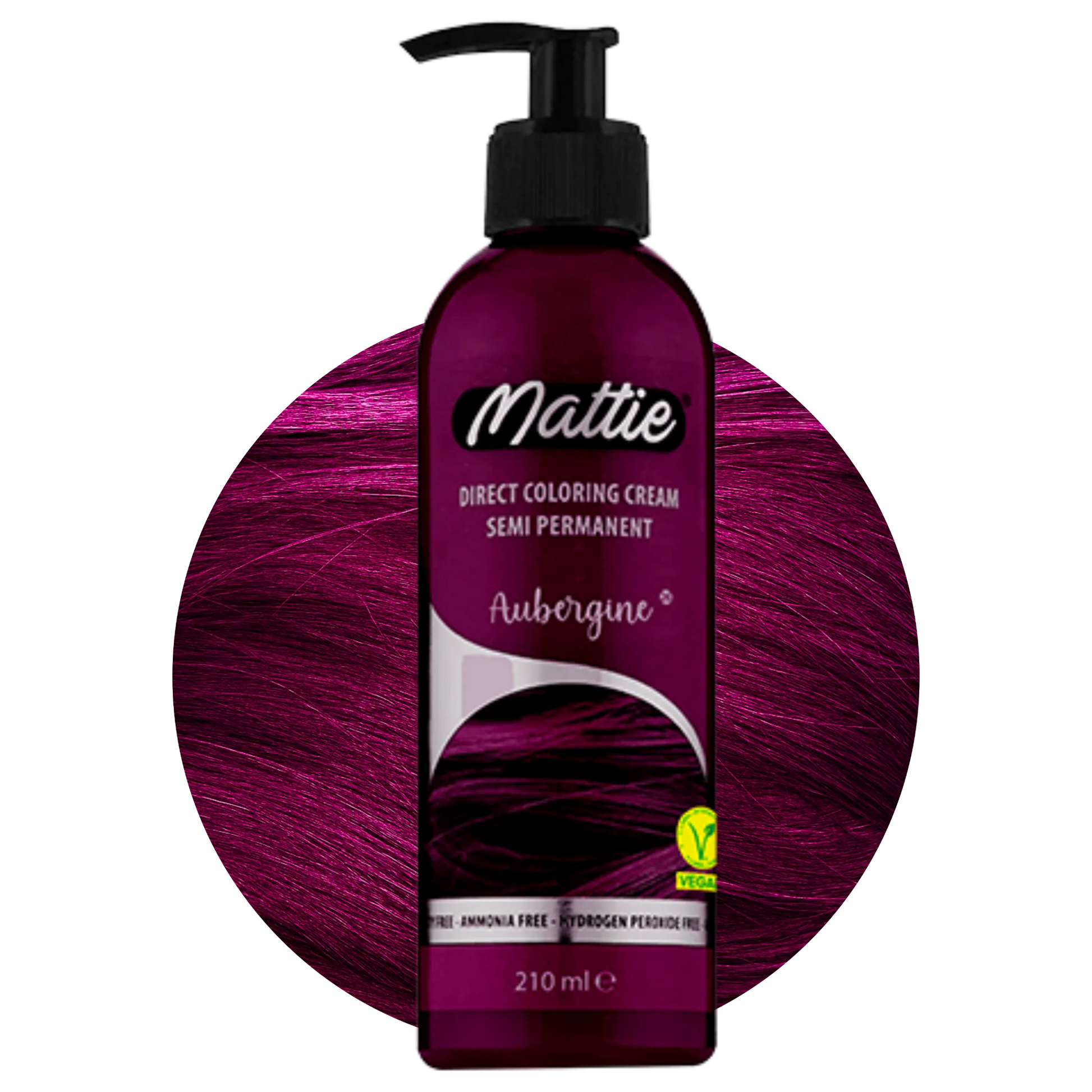 Mattie Aubergine - Direct Vegan coloring cream Semi-permanent 210ml