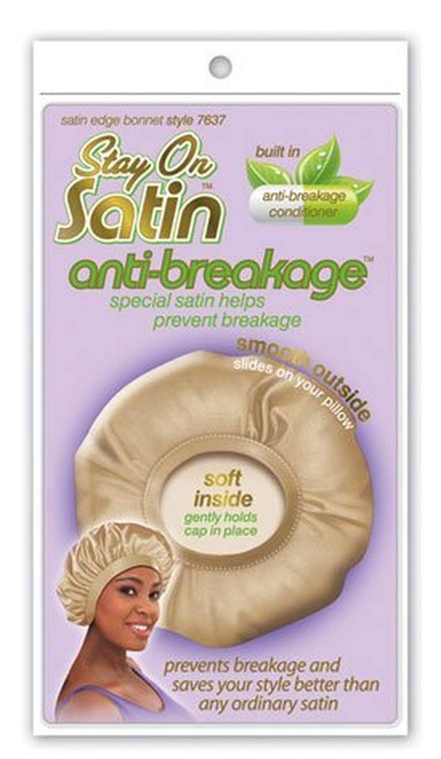 Stay on Satin Anti-Breakage Edge Bonnet Style 7637