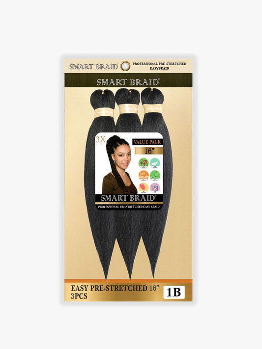 Smart Braids Pre Stretched 3x - 16 inches - 1B