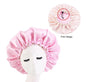 Adjustable Satin Bonnet Sleep Cap - Double Sided - Light Pink - Beige