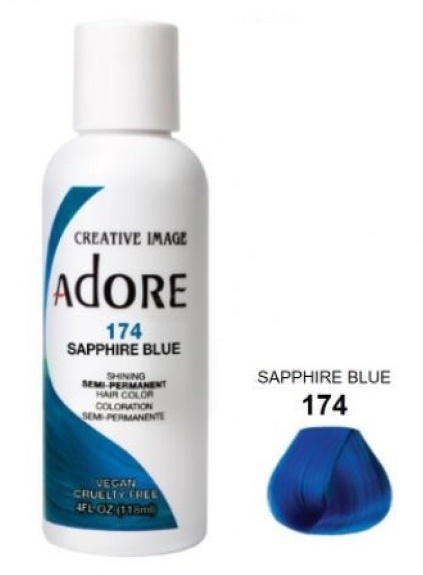 Adore Semi Permanent Hair Color 174 - Sapphire Blue 118 ml