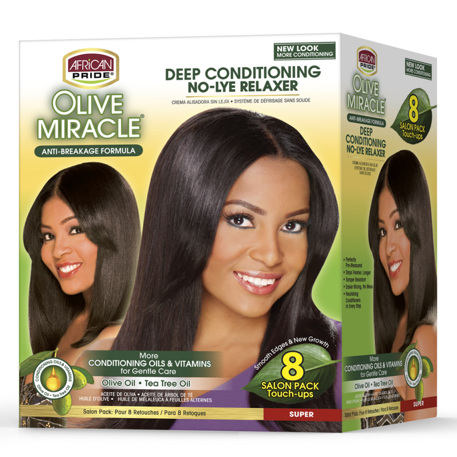 African Pride Olive Miracle 8 Touch-Up Relaxer Kit Super