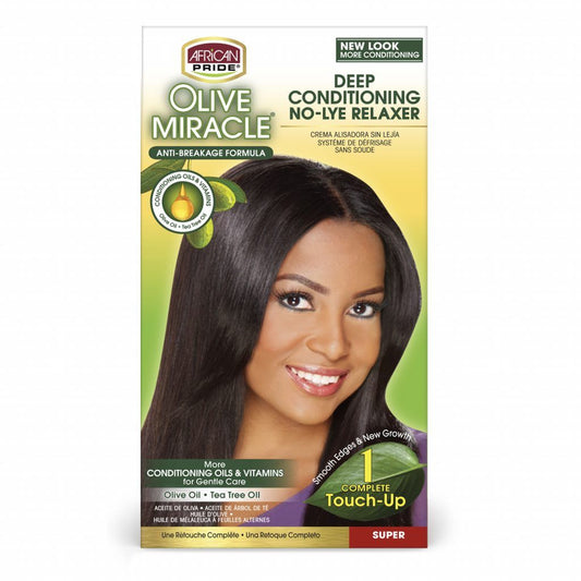 African Pride Olive Miracle 1 Complete Touch-Up Relaxer Kit Super