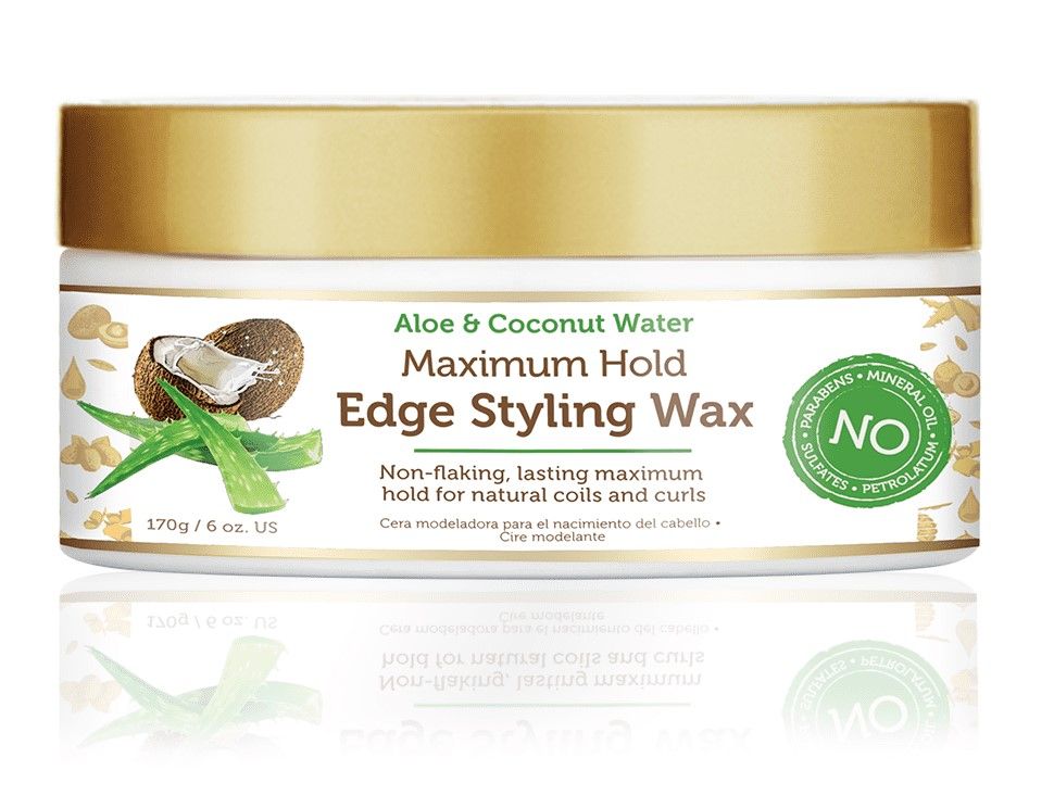 African Pride Aloe & Coconut Water Maximum Hold Edge Styling Wax 6oz