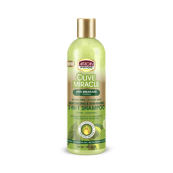 AFRICAN PRIDE OLIVE MIRACLE 2-IN-1 SHAMPOO & CONDITIONER 12oz
