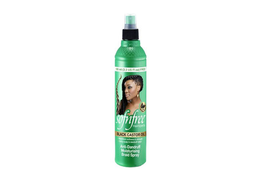 Sof n'free Black Castor Oil Anti-Dandruff Curl Braid Spray 350ml