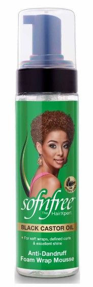 Sof n'free Black Castor Oil Foam Wrap Mousse 200ml