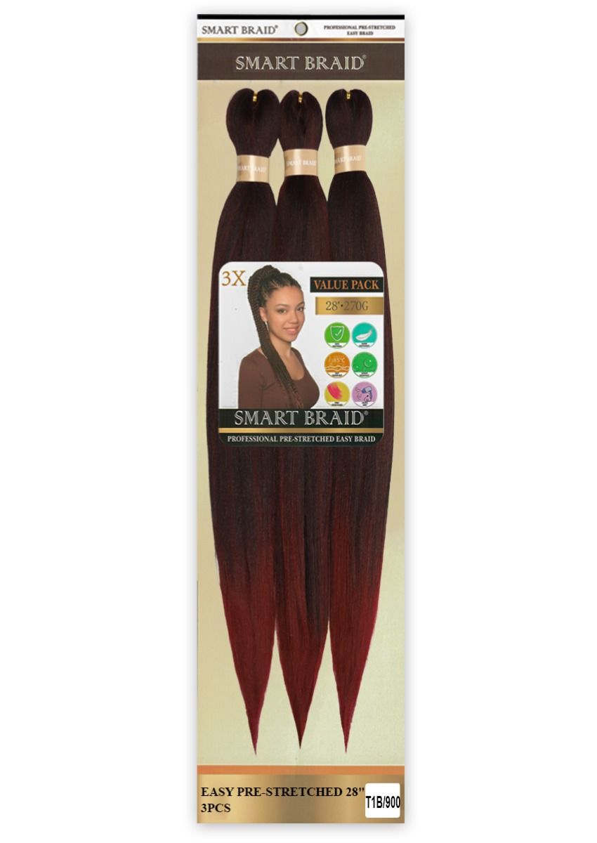 Smart Braids Pre Stretched 3x - 28 Inches # T1B/900