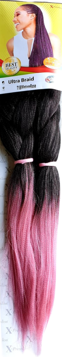 X-Pression Ultra Braid 46 inches, T1B-Vintage Rose
